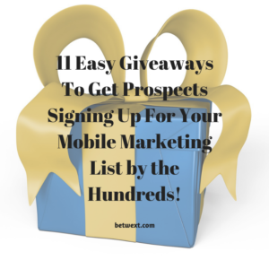 11 Easy Giveaways To Get Prospects Signing Up For Your Mobile Marketing List by the Hundreds!