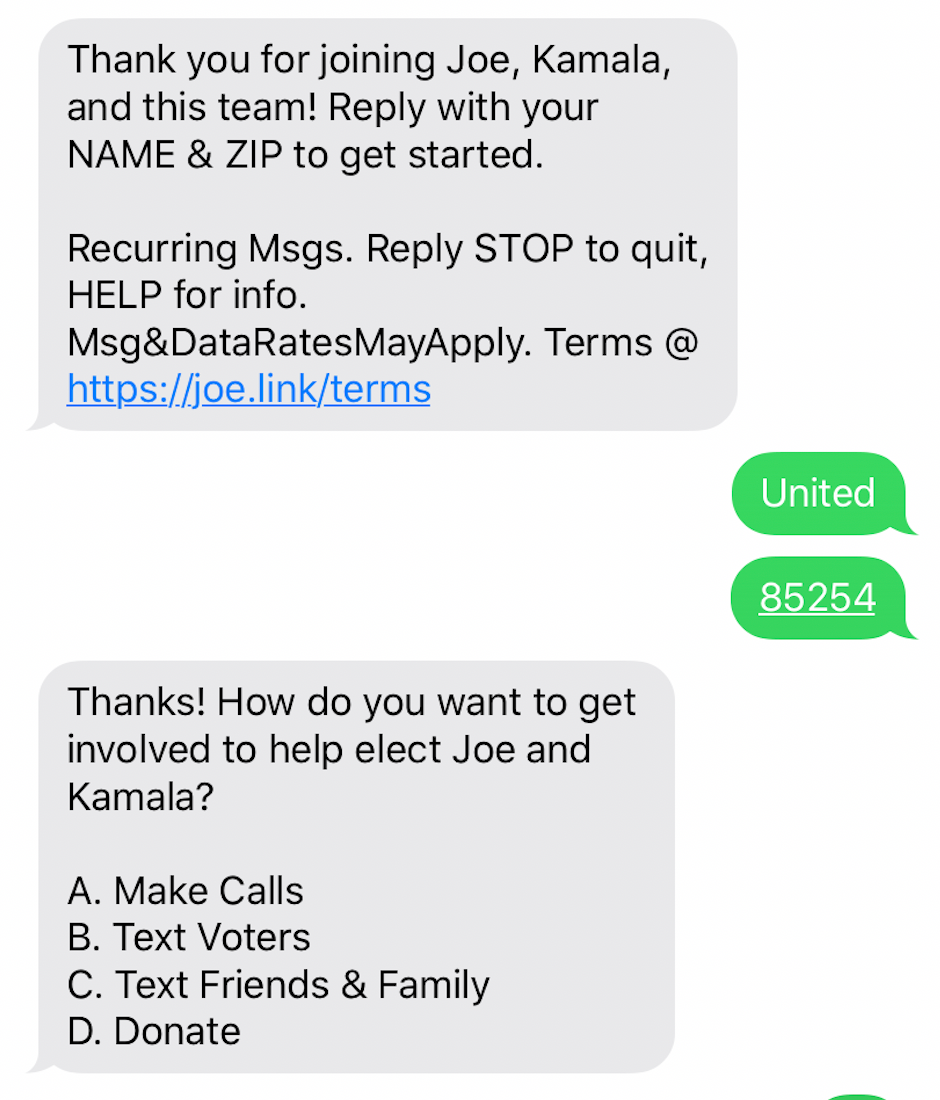 Democrat Welcome Message Example Placeholder