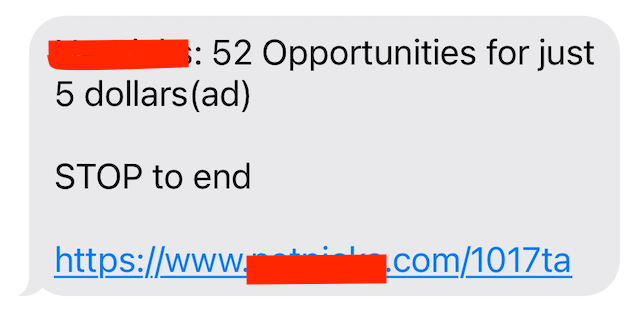 SMS Promotion Example Placeholder