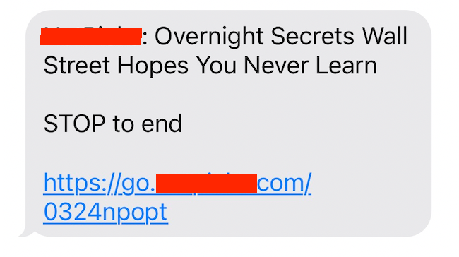 SMS Blog Link Example Placeholder